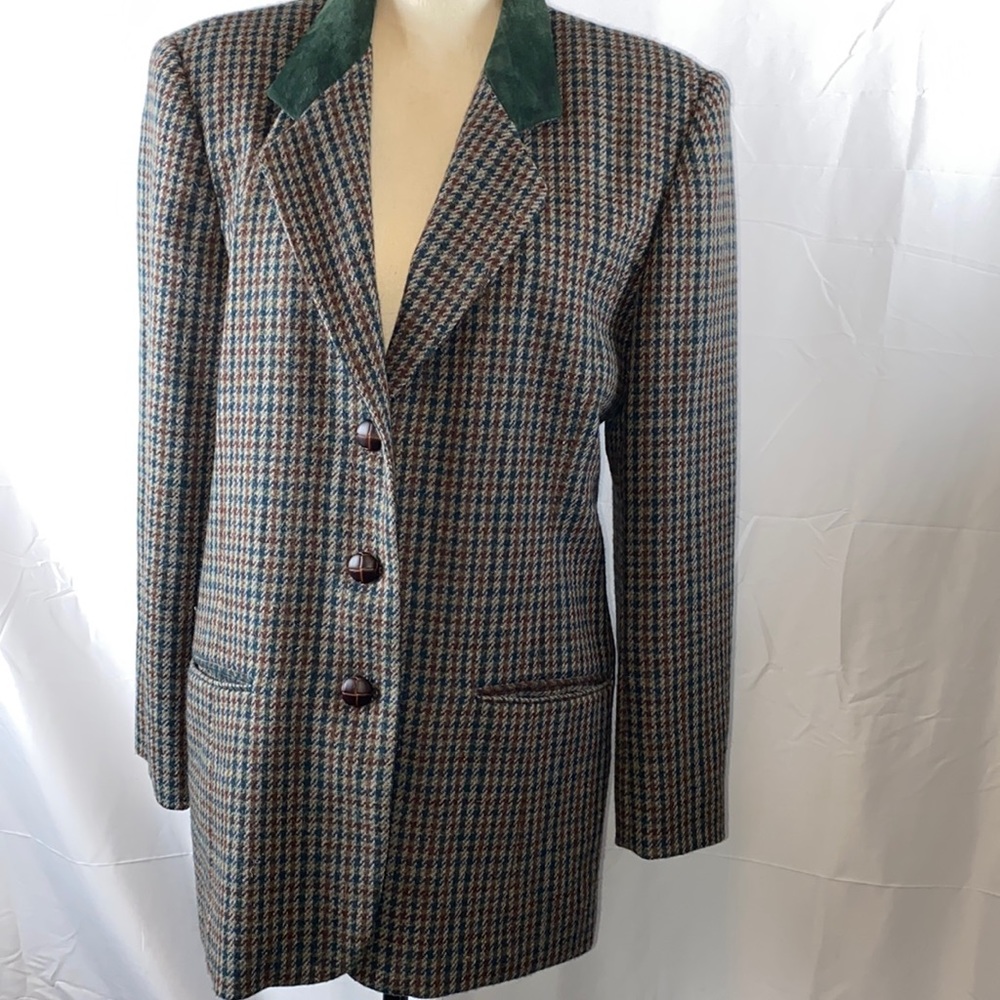 International Scene Russian vintage blazer houndstooth with notched collar